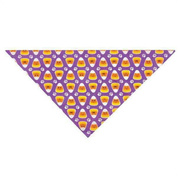 Festive Halloween Dog Bandanas Fall Seasonal Spirit 19" Square - Choose Pattern (Candy Corn Emojis)