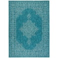 thumbnail image 4 of SAFAVIEH Courtyard Delbet Distressed Medallion Indoor/Outdoor Runner, 2'3" x 8', Teal/Ivory, 4 of 10