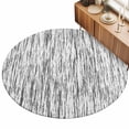 Abstract White Gray Vertical Stripe Round Rug 5ft Imitated Tree Skin ...