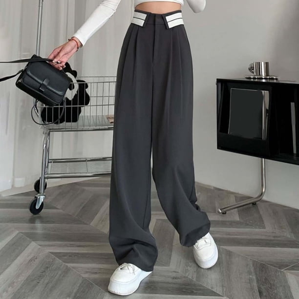 WILLBEST Pantalones Casuales de Mujer de Cintura Alta, Sueltos y con Pierna Ancha para Uso Diario Cómodo para Actividades al Aire Libre y Salidas Informales. Extra Grande