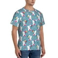 thumbnail image 2 of Bixox Men's Rabbit And Rainbow Printed Short Sleeve Skinny Athletic T-Shirt, 2 of 6
