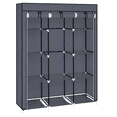 thumbnail image 5 of GZXS Wardrobe Closet, Quick and Easy Assembly, Portable Clothes Rack with Hanging Rod and Non-Woven Fabric Cover for Bedroom, Gray, 5 of 8