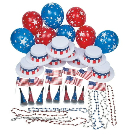 Patriotic Party Kit For 25 - Party Supplies - 1 Piece