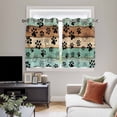 thumbnail image 4 of Teal Blue Brown Kitchen Curtains Window Panels, Rustic Farmhouse Dog Paw Vintage Insulated Window Treatment Curtain, Grommet Curtains for Bedroom/Living Room/Bathroom, 2 Piece 42"Wx54"L, 4 of 8