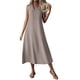 thumbnail image 2 of mfyjkho Vestidos casuales para mujer, Vestido largo liso sin mangas con cuello en V informal de verano para mujer Vestidos de fiesta para mujer xl, 2 of 6