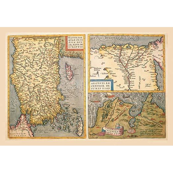 Maps of Turkey, Egypt, and Libya-Fine Art Canvas Print (20" x 30")