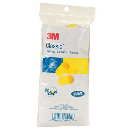 3m Reusable Ear Plugs - 3M VP312-1201 Ear Plugs,Without Cord,Cylinder,PK5