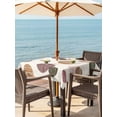 thumbnail image 3 of Outdoor Tablecloths with Umbrella Hole & Zipper, Abstract Geometric 54x54 Inch Square Tablecloths, Farmhouse Vintage Polka Dot Red Brown Waterproof Table Cloth, Patio/Pool/Picnic Table Covers, 3 of 8