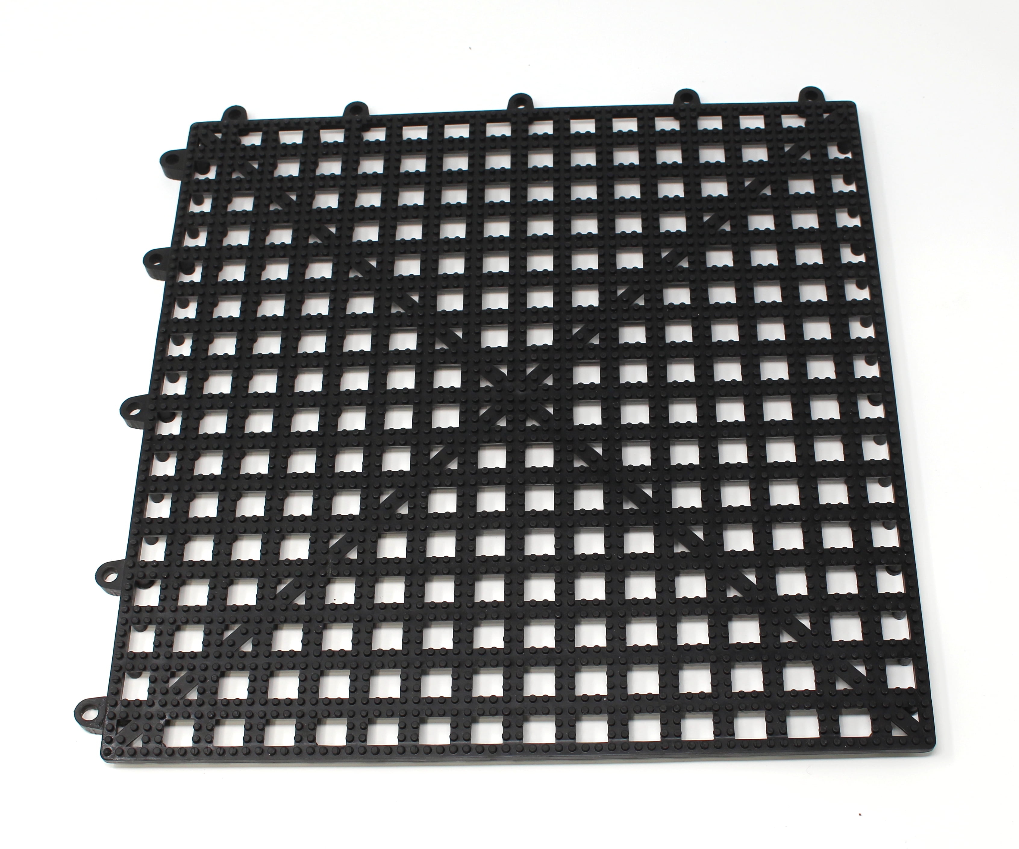Flexible Plastic Black 12 Pack Interlocking Tile Flexible Patio