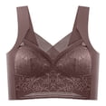 thumbnail image 4 of Gyexs Women's Lace Back Bra Thin Gathered Traceless Underwear Seamless Comfort Drop Style Bras for Older Women, Brown, Size XXXXL, 4 of 4