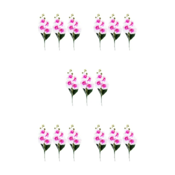 Flores de orquídeas artificiales Cateissary quad Blanco púrpura