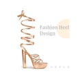thumbnail image 3 of BLISSFUL STEP Women Platform Lace Up Block Heels Sandals for Women Rose Gold 7, 3 of 6