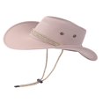 thumbnail image 2 of Men Cowboy Hat with Adjustable Chin Rope Wide Brim Vintage Style Cap, 2 of 6