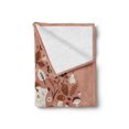 thumbnail image 2 of Hedgehog Soft Flannel Fleece Blanket, Autumn Theme Animal Image with Many Season Elements Pine Cone Leaves Soft Colors, Cozy Plush for Indoor and Outdoor Use, 60" x 80", Coral Brown, by Ambesonne, 2 of 5