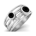 thumbnail image 2 of Mooneye 4mm Round Black Spinel 925 Sterling Silver Dual Stone Women Valentines Day Gift Ring, 2 of 4