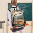 thumbnail image 7 of FORMRS Unisex School Backpack 17" Student Travel Bag with Laptop Compartment, Abstract Wavy Landscape, 7 of 7