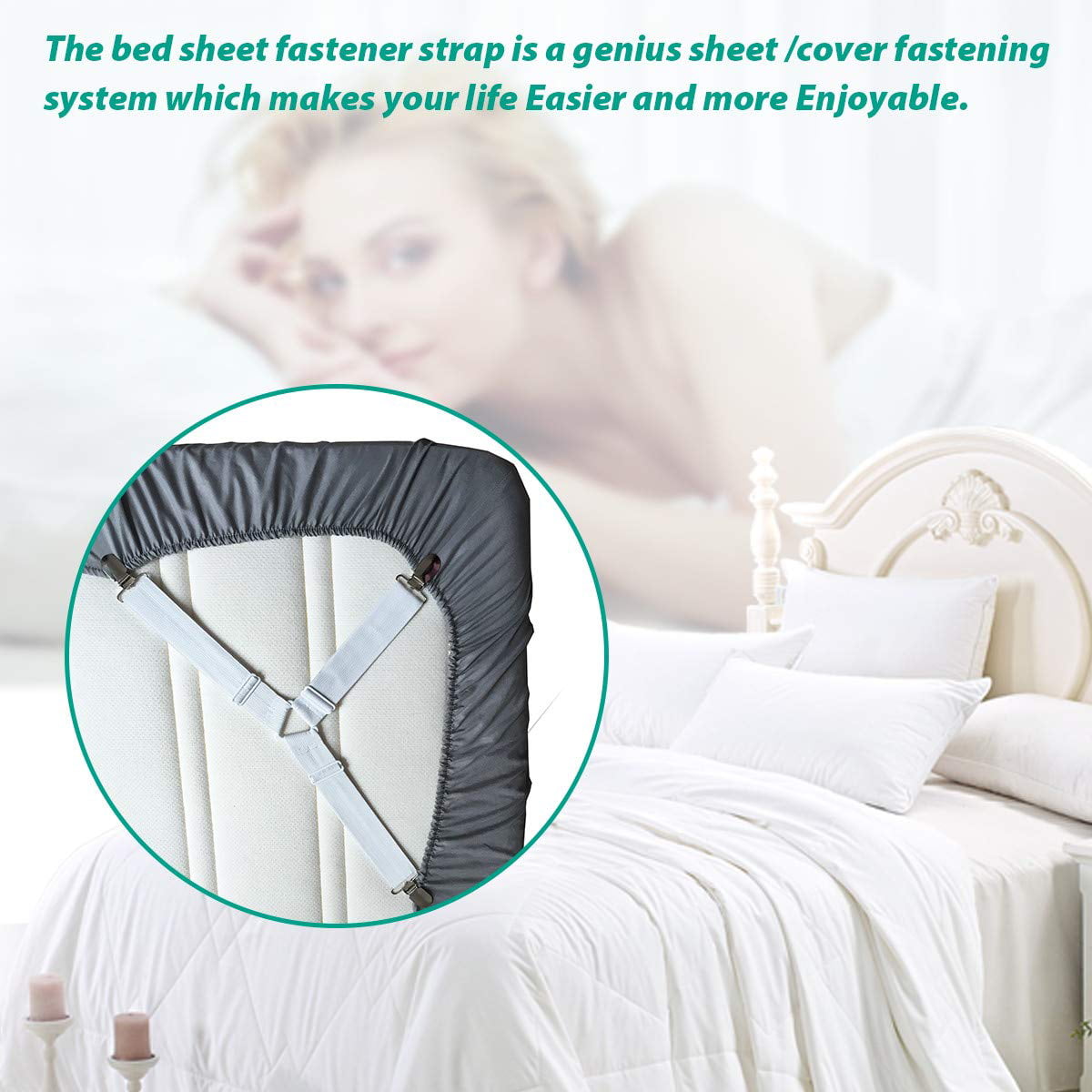 Details about   4Pieces Nolvety Bed Sheet Holder Fastener For Mattress Covers Sofa Cushion