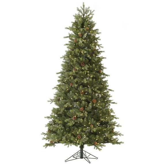 Vickerman 36538 - 12' x 73" Slim Rocky Mountain Fir 1,600 Warm White Italian LED Lights with Pine Cones Christmas Tree (A145691LED)