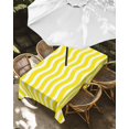 thumbnail image 3 of Outdoor Tablecloth with Umbrella Hole, Yellow Moire Spillproof Waterproof Outdoor Table Cover, Water Ripple Stripe Farmhouse Patio Tablecloths for Party Picnic Camping, Rectangle 60"x120", 3 of 9