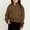 Brown, variant on JUSLIO Girls Sweatshirts Stand Collar Zipper Hoodless Sweatshirt Solid Color Pockets Pullover Long Sleeve Tops Sweatshirts(5 years）