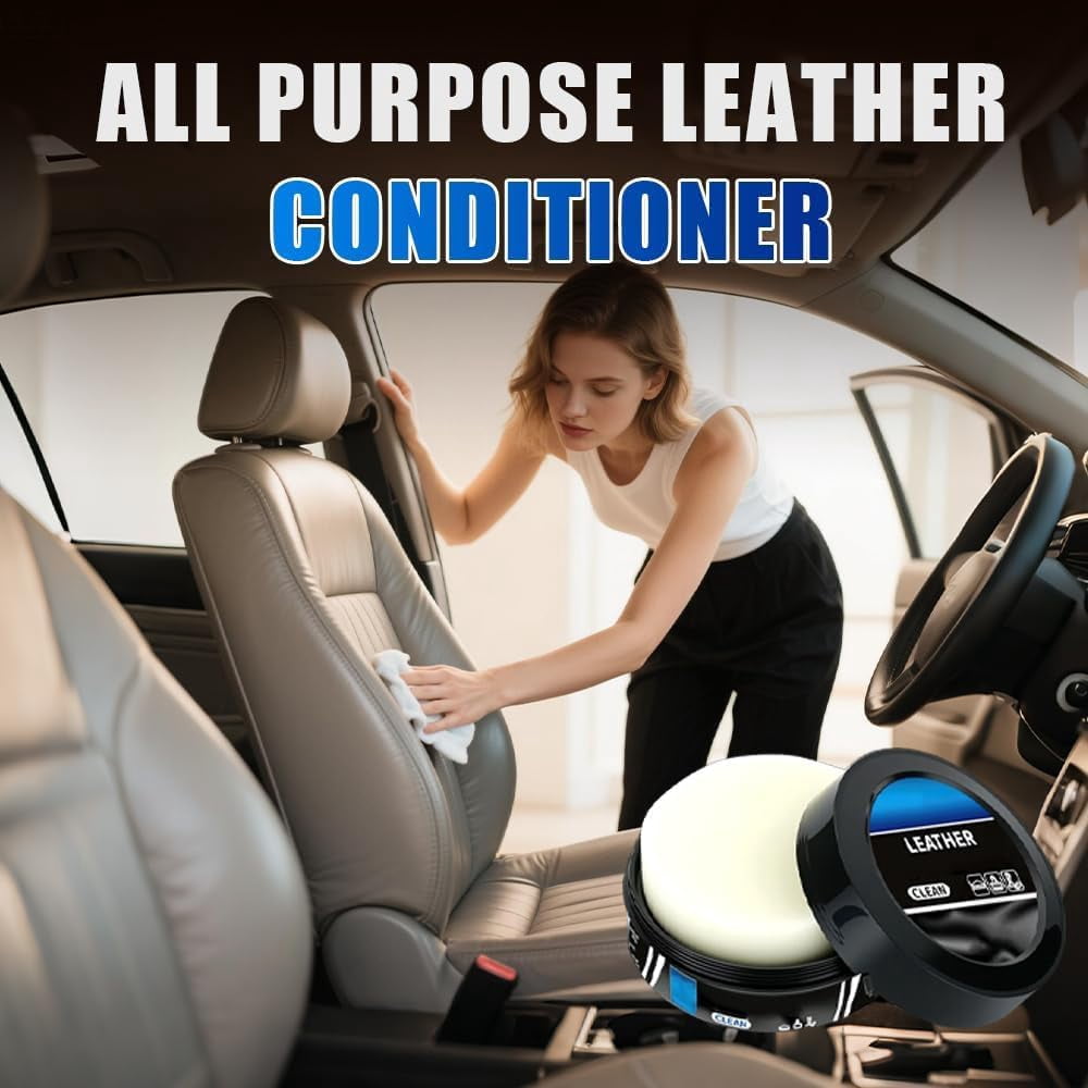 2025 Leather Care Kit: Cleaning Cream & Conditioning Paste, for Car Interior & Furniture Maintenance (2 PCS)
