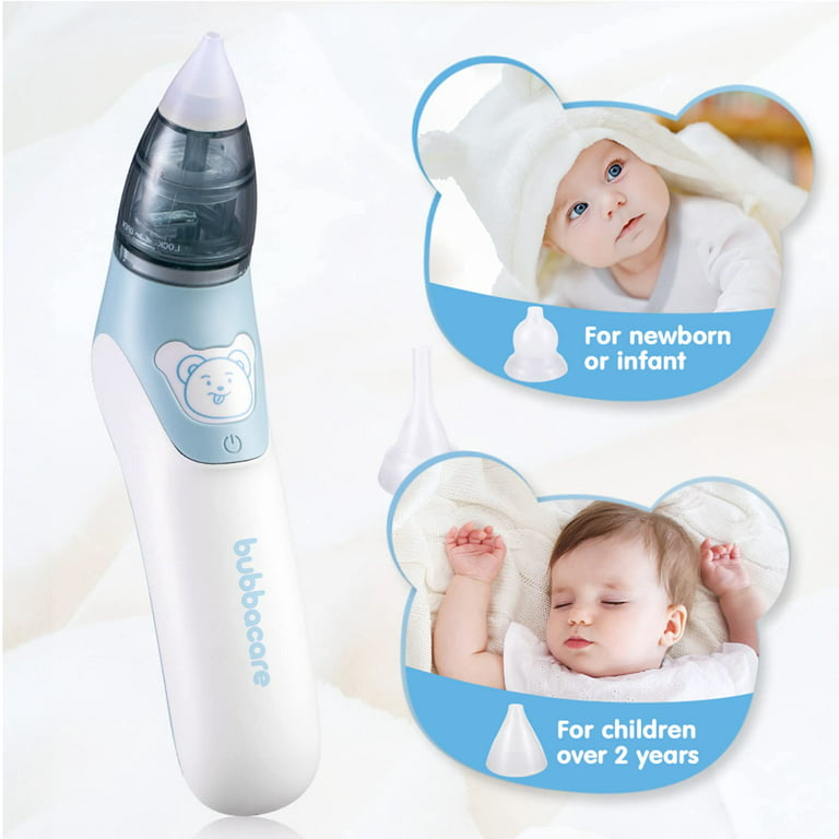 URAQT Baby Nasal Aspirator, Baby Nose Sucker Electric Nose Cleaner with 6  Suction Levels and 2 Sizes Silicone Tips, Anti-backflow Nose Vacuum Cleaner