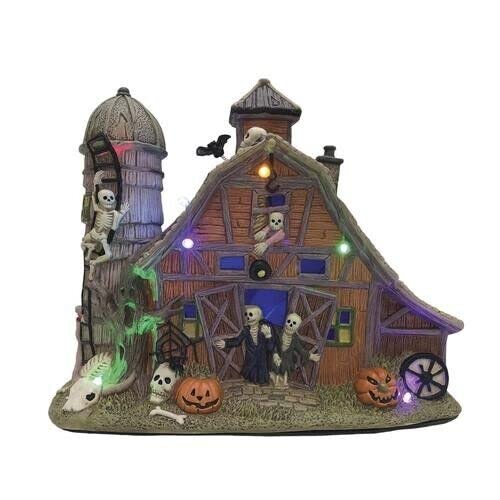 8" Lighted LED Haunted Silo Scene Village Accessory Halloween Decor