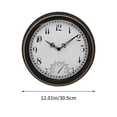 thumbnail image 4 of 2X Outdoor Waterproof Wall Clock with Thermometer IP44 Vintage Round Garden Decor Clock 12 Inch Outdoor Clock, 4 of 6