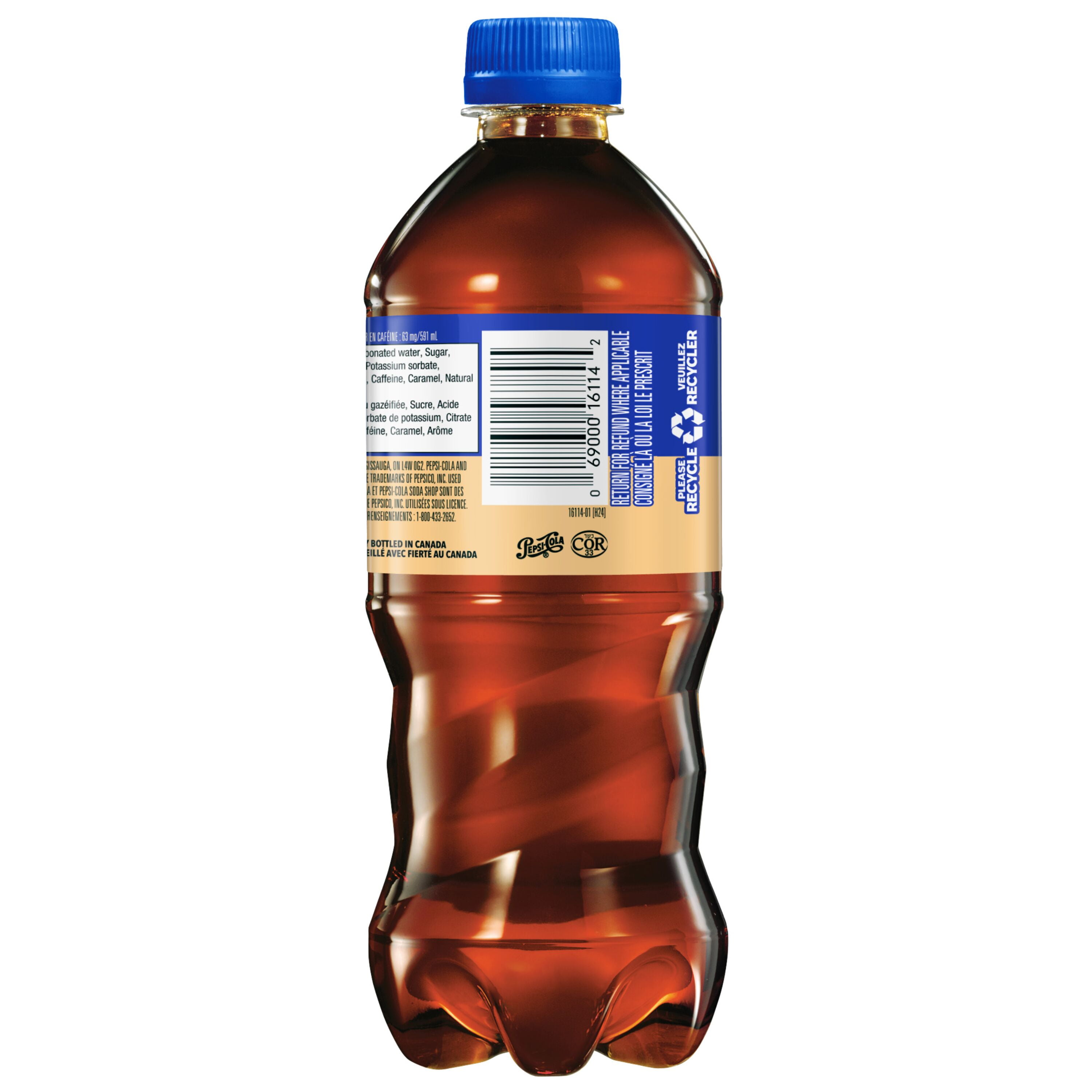 Pepsi Cola Soda Shop Cream Soda 591 mL, Bouteille