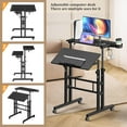 thumbnail image 4 of Small Standing Desk with Wheels, Mobile Stand Up Desk, Portable Standing Table on Wheels for Walking Pad, Rolling Computer Desk Adjustable Height, Tall Table, 4 of 5