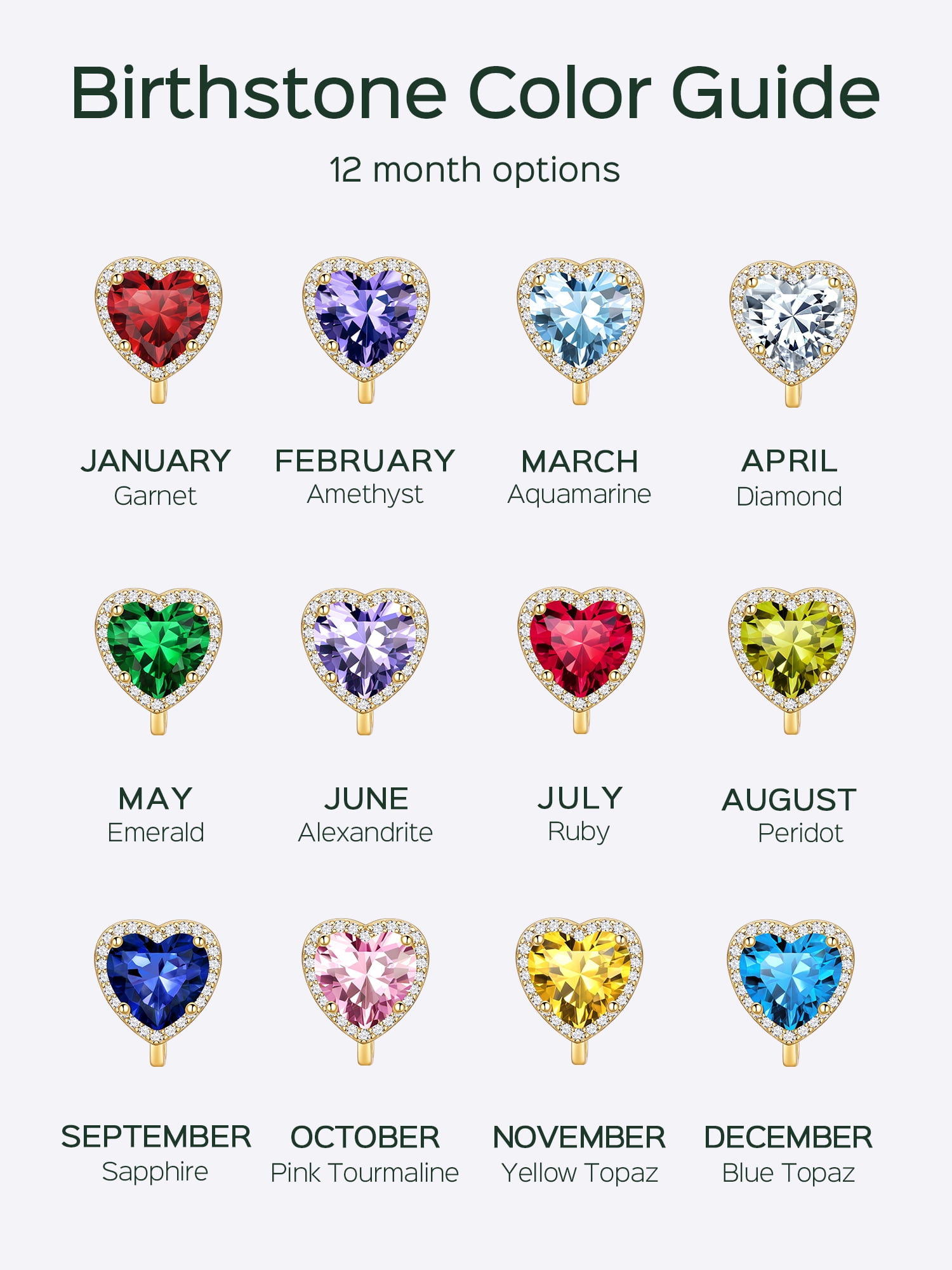 ChicSilver 925 Sterling Silver Non-Pierced Stud Earrings January Birthstone Clip-on Earrings for Women 14K Gold Plated