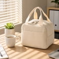 thumbnail image 5 of Corduroy Insulated Lunch Bag Portable, Waterproof Oil Resistant Lunch Tote for Work and School, Aluminum Foil Cooler Bag for Outdoor Picnic, Stylish Lunch Box Bag Gift for Men and Women, 5 of 7