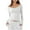 White, variant on breaise Womens Off The Shoulder Shirts Slim Fit Long Sleeve Stretch T-Shirt Trendy Casual Y2K Tops Streetwear Gray,S