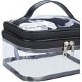 thumbnail image 6 of Double Layer Clear Cosmetic Bag Makeup Bag, Waterproof Travel Toiletry Bag, Transparent PVC Hair & Nail Accessories Pouch Beach Bag Organizer (Black), 6 of 8