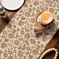thumbnail image 3 of Brown Floral Table Runner - 60 Inch Long Vintage Rustic Flowers Botanical Spring Cotton and Linen Blended Dress Scarves Farmhouse Table Runner for Kitchen Dining, Coffee Table, 13" x 60", 3 of 8