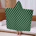 thumbnail image 5 of Green and Black Checkerboard Pattern Hooded Bath Towel，60"x35" for Ages 3 To 12 Kids, Quick Dry Lightweight Soft Microfiber Hood Beach Towel Cover Up for Kids, 5 of 7