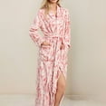 thumbnail image 2 of Plus Size Cotton Robes for Women Fluffy Women's Nightgowns & Sleepshirts Oversize Cute Women's Sleepwear House Womens Robe Pink, 2 of 5