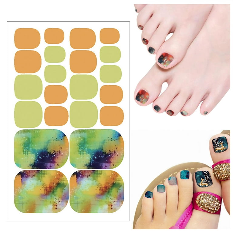 HSMQHJWE Nail Gift Sets for Girls Ages 7-12 Self Polish Art Toe Wraps  Stickers Adhesive Nail Tips Nail Tools Toe Nail Wraps for Women 