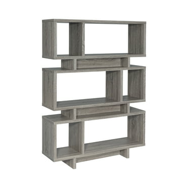 4 Tier Bookcase White Glossy And Clear, Asymmetrical Snaking Bookcase White Gloss And Clear