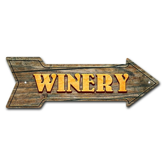 SignMission P-ARROW10-999544 10 x 30 in. Wide Winery Arrow Sign