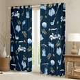 thumbnail image 2 of Feelyou Cartoon Golf Gloves Black Out Curtains for Kids, Navy Sports Car Flag Curtains Pack of 2 (42x63 Each), Leaf Botanical Bedroom Curtains, Black Out Curtains Decor, 2 of 6