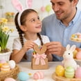 thumbnail image 4 of Boho Style Easter Bunny DIY Craft Kit with Neutral Bow Ribbon and Dried Paper Rabbit Ears for Spring Party Decorations 12PCS, 4 of 6