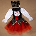 thumbnail image 4 of Faraee Girls Pirate Princess Costume Dress Long Sleeve Ruffle Blouse Red Tulle Skirt Gold Star Print Vest with Headcarf for Kids 3-10 Years, 4 of 9
