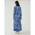 thumbnail image 6 of Floral Print Long Sleeve Maxi Dress with Belt, 6 of 7