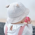 thumbnail image 6 of Taluosi Unisex Infant Toddler Baby Cute Cat Paw Embroidery Pompom Ball Sun Shade Hat Cap, 6 of 8