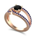 thumbnail image 2 of 2.50 Carat Round Cut Black Onyx & Blue Sapphire Gemstone Wonderful Proposal Ring for Ladies Solid 14K Rose Gold Size 9 by Diamond-Capitals, 2 of 8