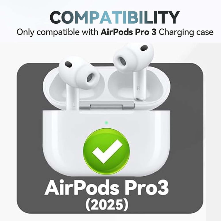 Dteck, AirPods Pro 3 Case Cover, Red, Shockproof Full-Body