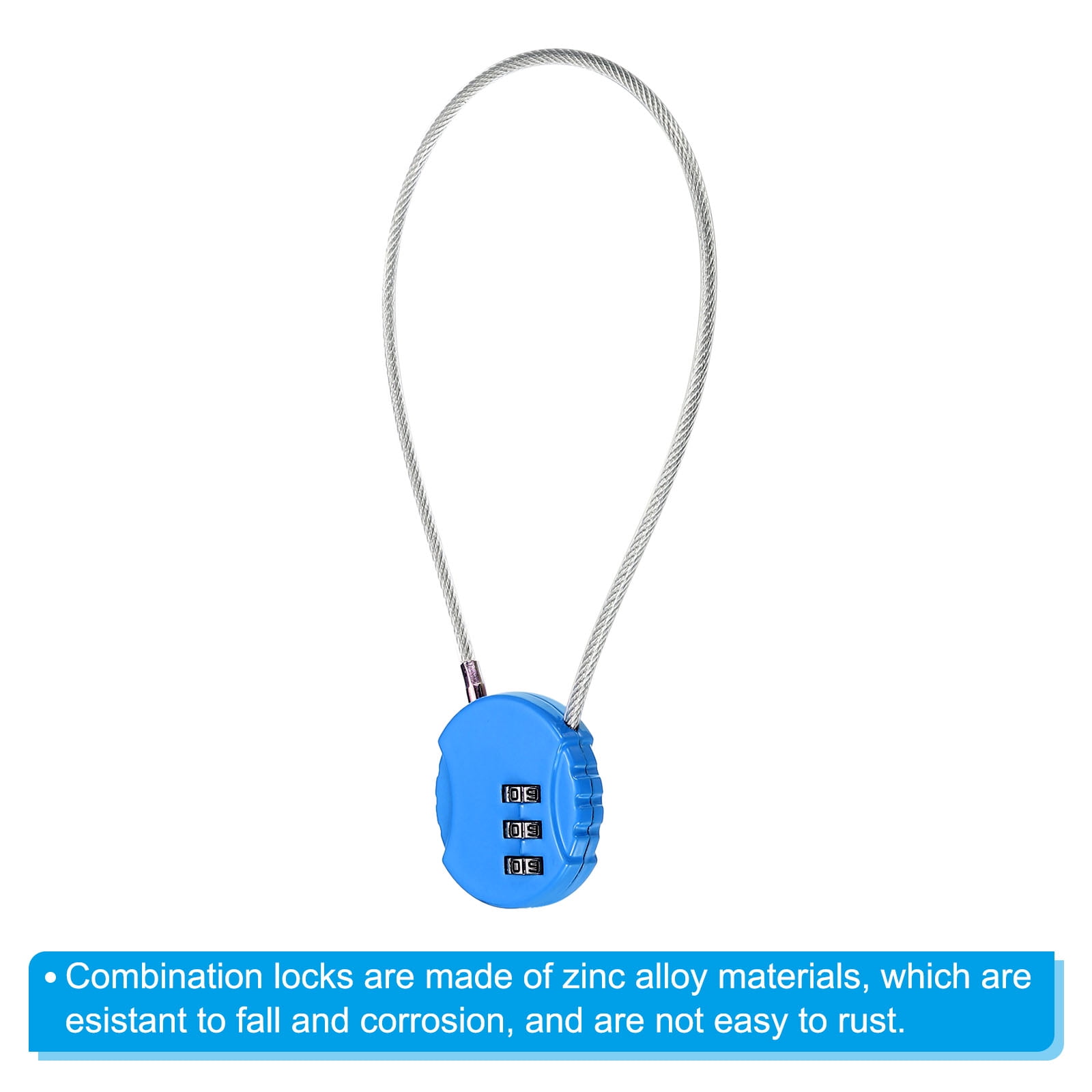 Unique Bargains Small Combination Lock 3 Digit Padlock for Gym Locker