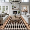 thumbnail image 3 of 5'x7' Area Rugs for Living Room Bedroom, Farmhouse Washable Rug Carpet Runner Indoor Outdoor, Vintage Country Texas Star Plaid Wooden Grain Non Slip Floor Mats Area Rug for Kitchen, Nursery, 3 of 8