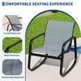 thumbnail image 5 of 3-Piece Rocking Outdoor Bistro Set, Rust-Proof Metal Frame & Breathable Textilene Mesh, Space-Saving Patio Furniture for Balcony, Garden and Yard, 5 of 5